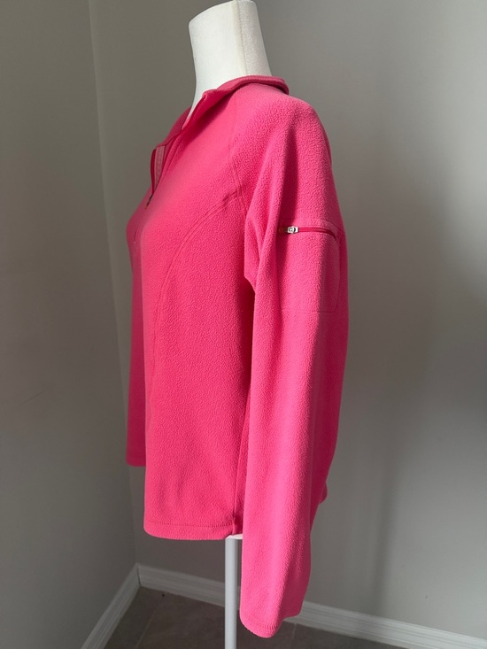 LL BEAN Pink Fleece Pullover Cozy Core Quarter-Zip Women’s Size Medium - Picture 4 of 14